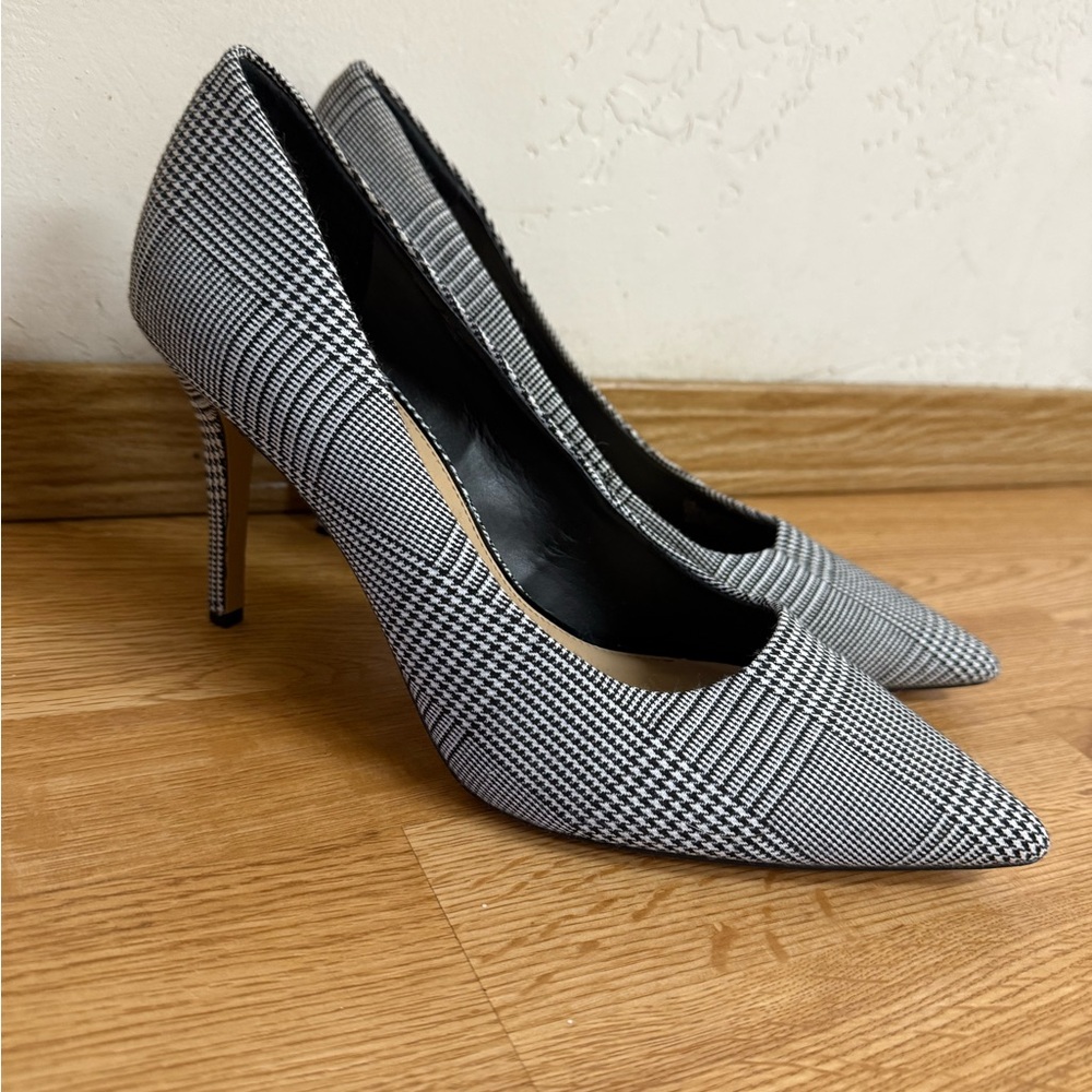 Gianni Bini Black and White Checkered Heels